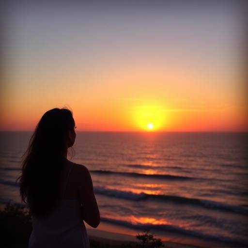 A person looking out at a sunset over the ocean, symbolizing hope and recovery from depression