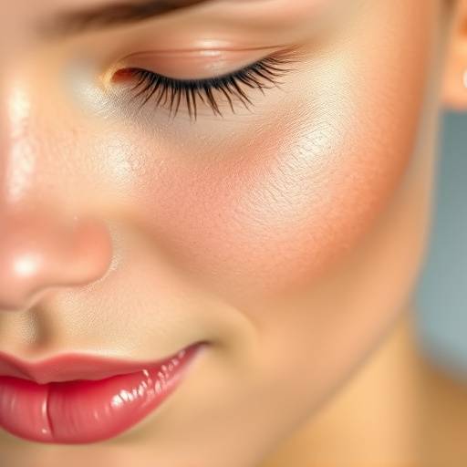 Close-up of glowing skin, representing skincare